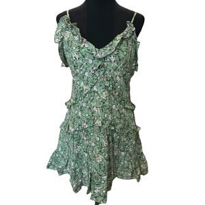 New ~ Maisie ~ Floral Print Ruffle 100% Cotton Minidress Size L